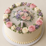 Personalised Edible Photo Floral Cake