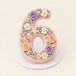 Pastel Floral Number Cake