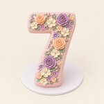 Pastel Floral Number Cake