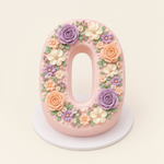 Pastel Floral Number Cake