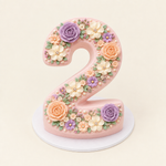 Pastel Floral Number Cake