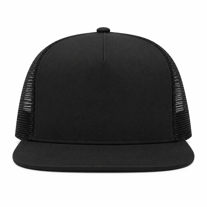 Flat Bill Trucker cap front view