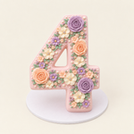 Pastel Floral Number Cake