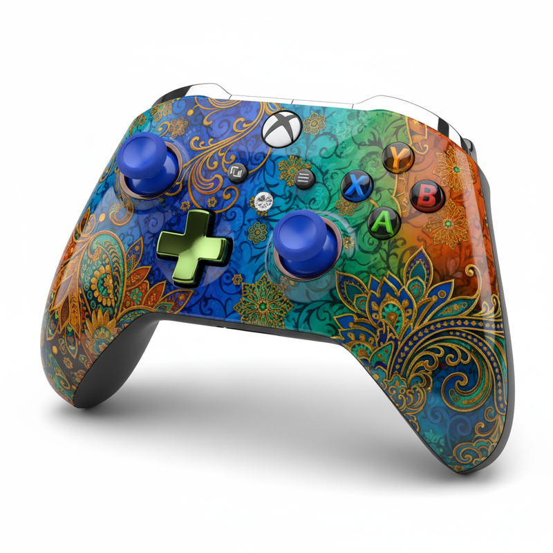 Custom Xbox Controller with vibrant personalized design