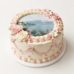 Personalised Edible Photo Floral Cake